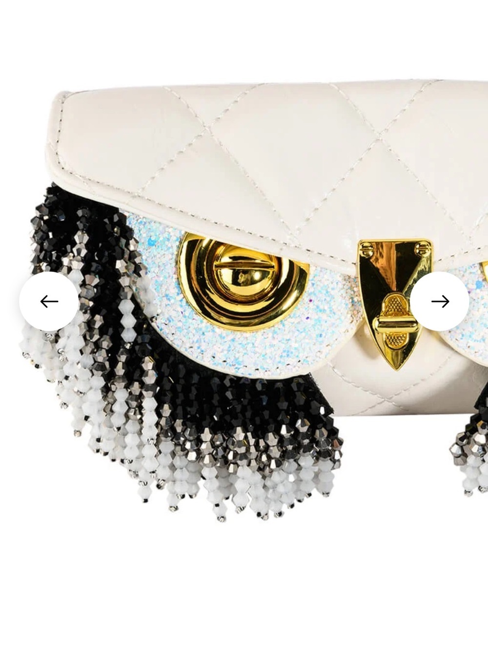 Word To The Wise Embellished White Crossbody Bag - Picture 2 of 7